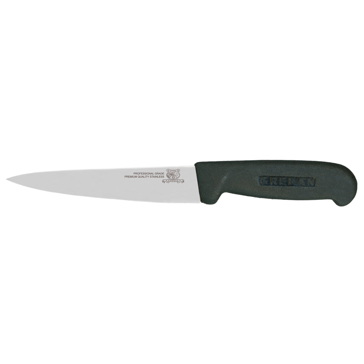 Omcan 12062 Sticking Knife - 6" Stamped Knife, Stainless Steel Blade, Black Plastic Handle