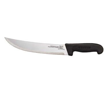 Omcan 12198 Stamped 12" Steak Knife, Granton Blade, Plastic Handle Color Options, Butcher Knife