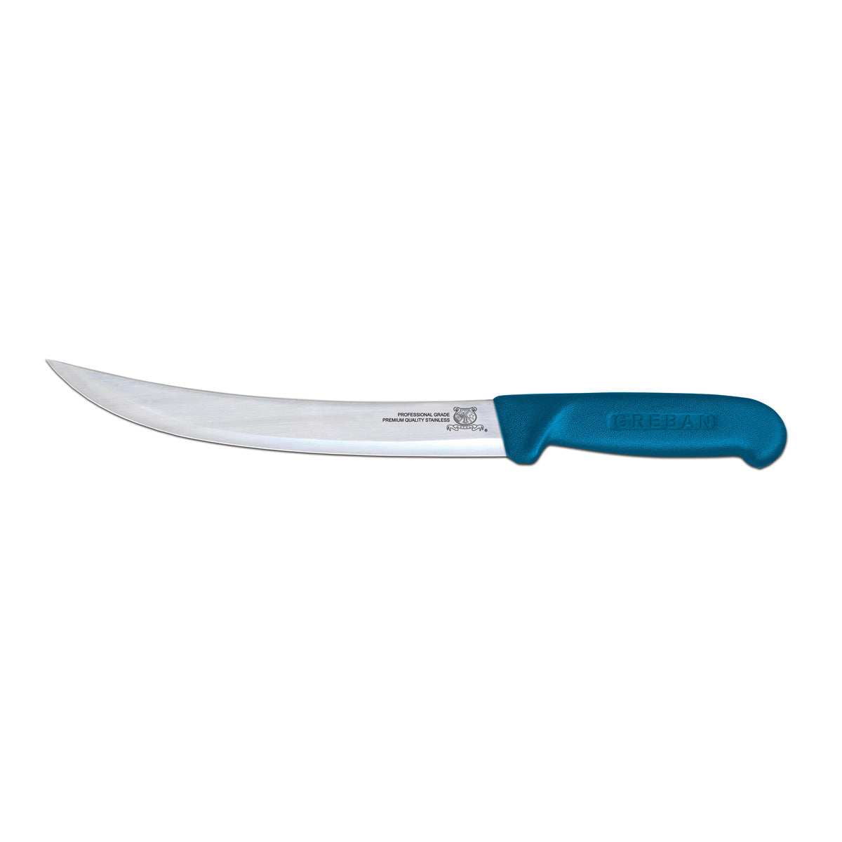Omcan 12344 Breaking Knife - 10" Stainless Steel Blade, Blue Polypropylene Handle, Stamped