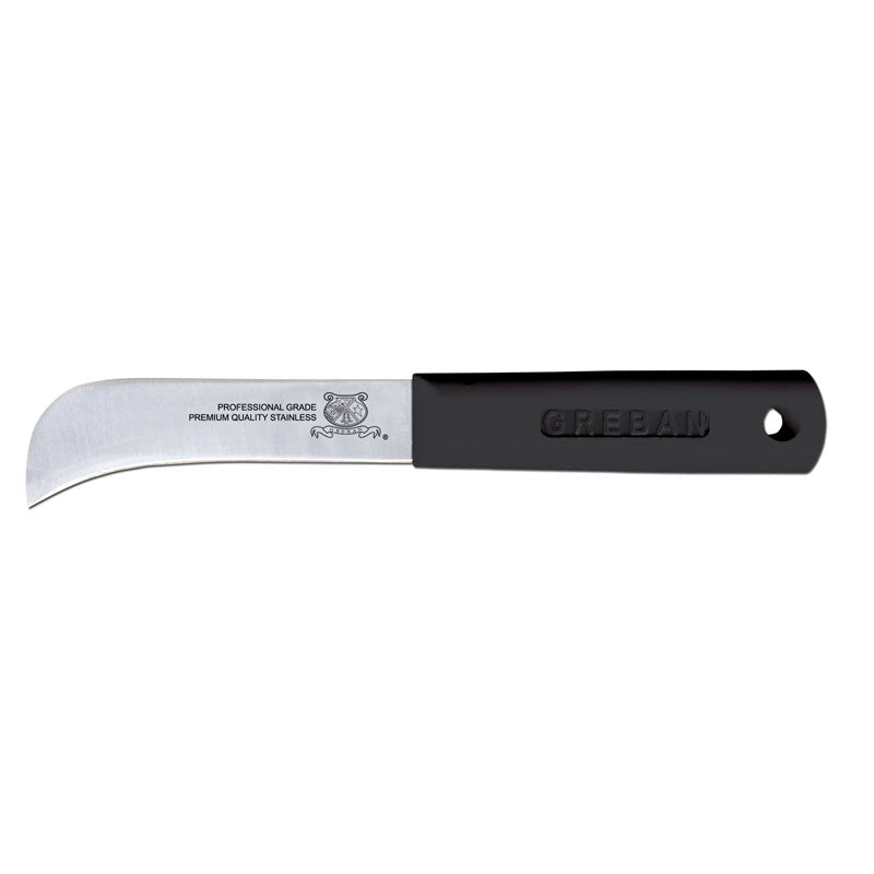 Omcan 12372 Produce Knife - 3-1/4" Lettuce Knife, Stainless Steel Blade, Black Plastic Handle