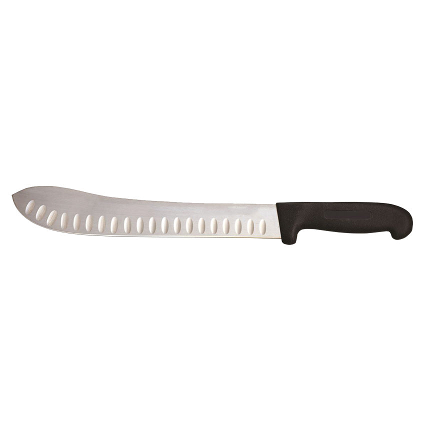 Omcan 12507 11" G-Edge Butcher Knife, Black Handle, 11" Blade - Kitchen Cutlery