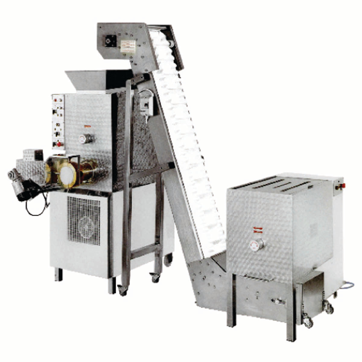 Omcan 13286 (PM-IT-0080) Floor Model Pasta Machine, 110 lbs Tank Capacity, 176 lbs Output/hr, 5-1/2 Hp and 2-1/2 Hp (Motor for Paddle) | 33" Wide