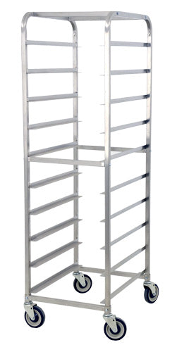 Omcan 13501 Stainless Steel Pan Rack w/ (10) Slides, 6" Spacing, 5" Casters
