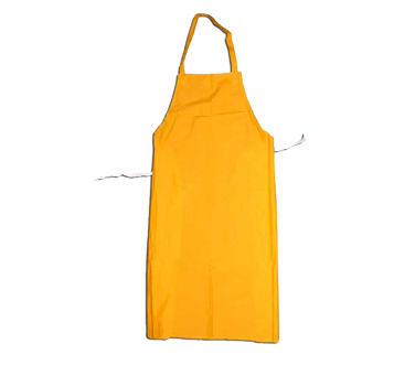 Omcan 13580 Bib Apron - Vinyl Produce Apron, 35" x 47", Yellow, Standard Style, No Pocket