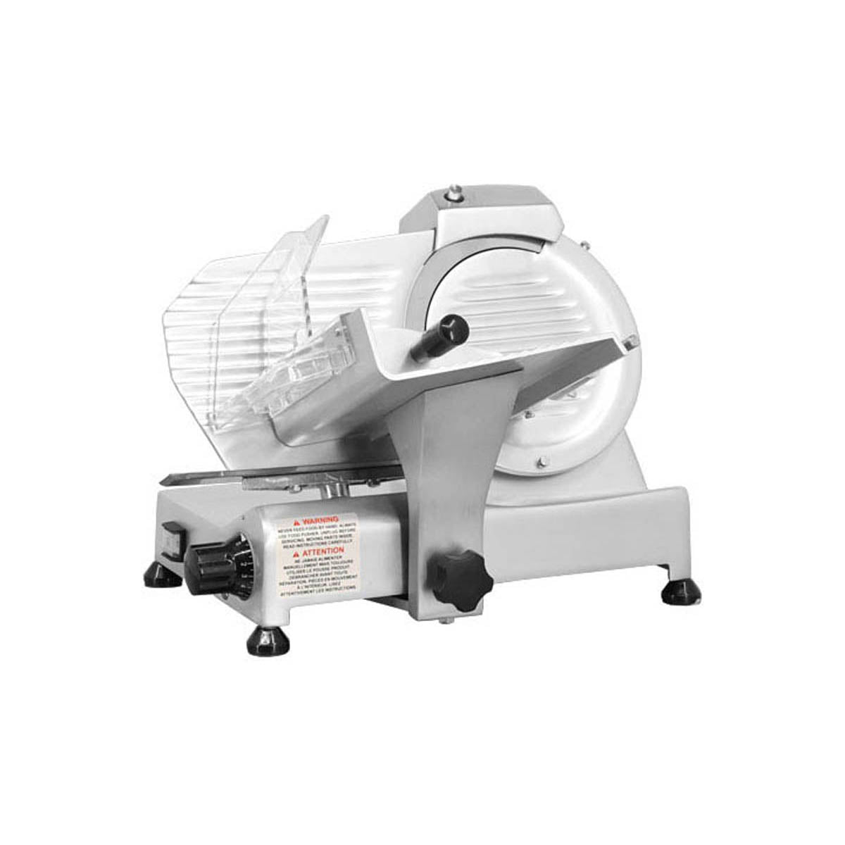Omcan 13616 Meat Slicer - 9" Carbon Steel Blade, Belt-Driven, 1/4 HP, 120V 60Hz, Anodized Aluminum