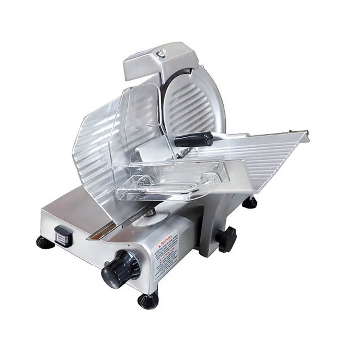 Omcan 13616 Meat Slicer - 9" Carbon Steel Blade, Belt-Driven, 1/4 HP, 120V 60Hz, Anodized Aluminum