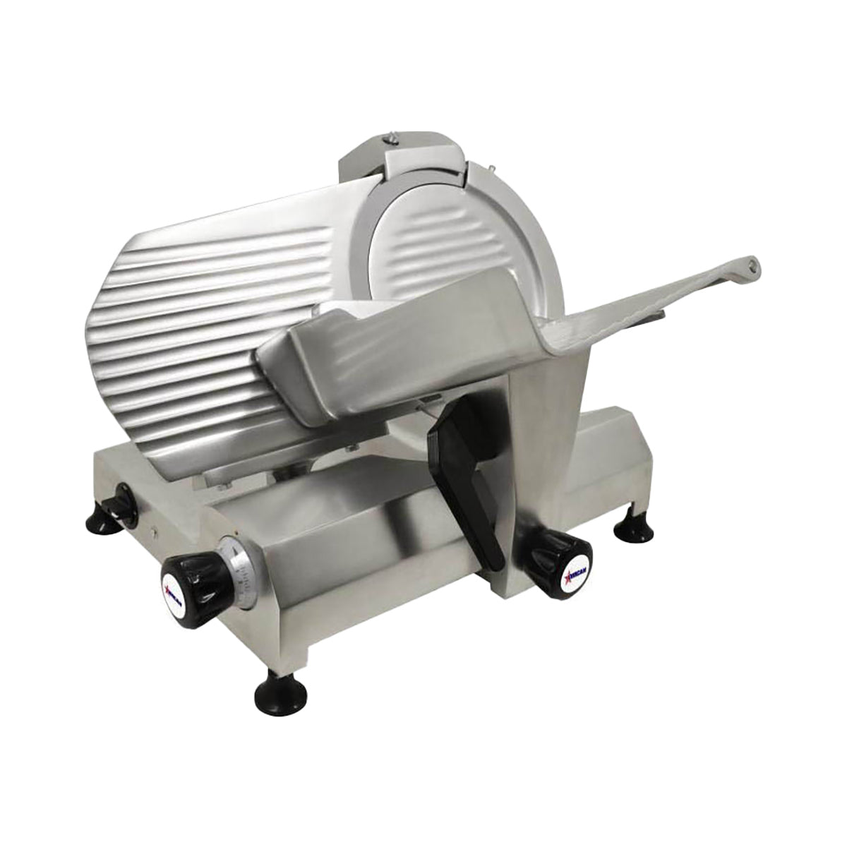 Omcan 13629 MS-IT-300-IP Meat Slicer, 12" Steel Blade 1/2 HP Motor, 280 RPM, Belt Drive, Gravity Feed, 16mm Cut, Body | anodized aluminum