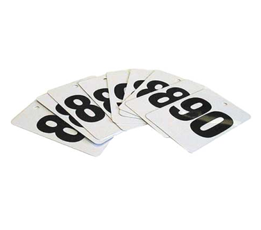 Omcan 13665 Extra Number Tags, #1-100 for Model 31915 Ticket Dispenser, White Plastic - 100/Pack