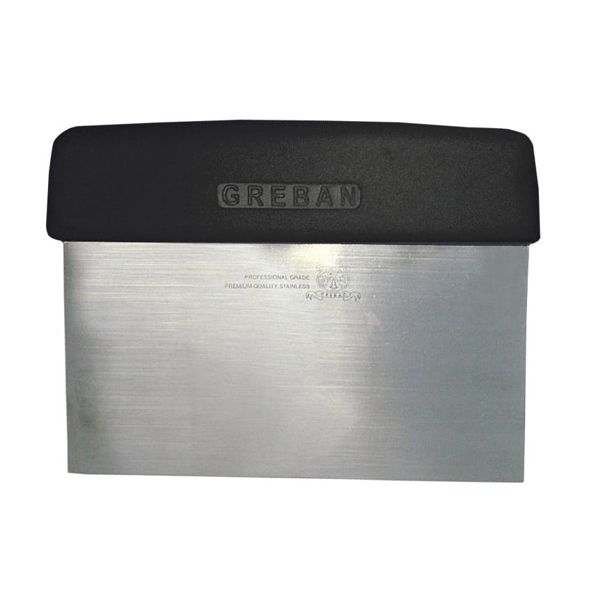 Omcan 14200 6" Dough Scraper, Black Plastic Handle, Stainless Steel Blade, Skull Design