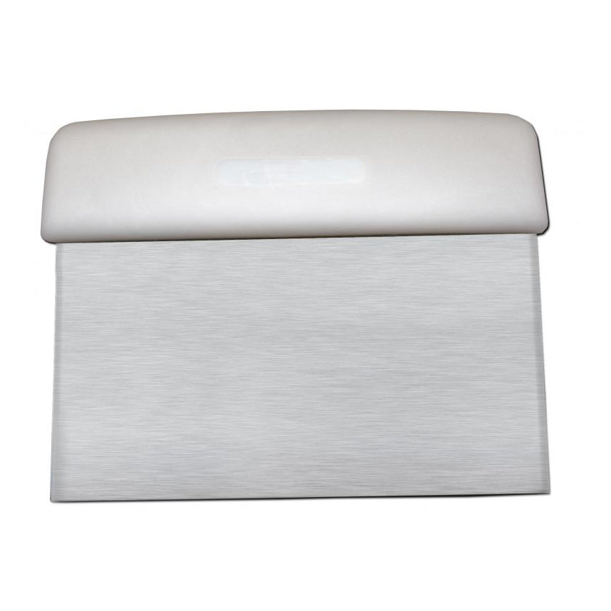 Omcan 14205 Dough Scraper, White Greban Skull, 6" Length, Plastic Handle, Stainless Steel Blade