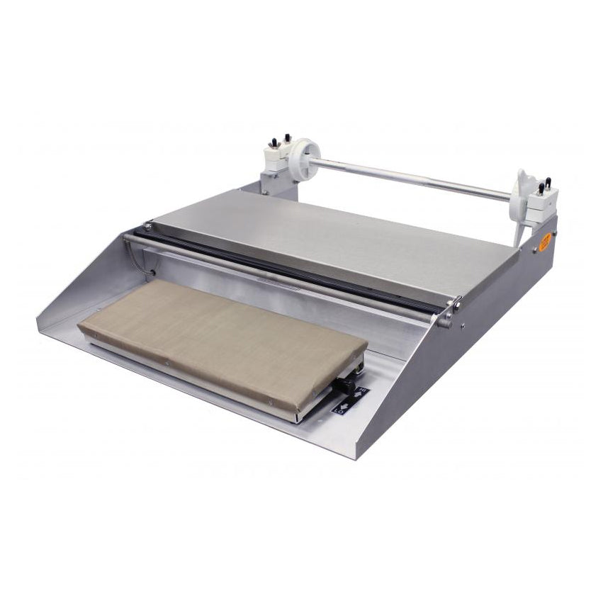 Omcan 14428 Roll Film Wrapping Machine, 6" x 15" Hot Plate with Teflon Cover, Aluminum/Steel, 110V