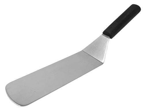 Omcan 16817 Stainless Steel Turner, 10" Solid Blade, Black Handle, Durable Kitchen Utensil