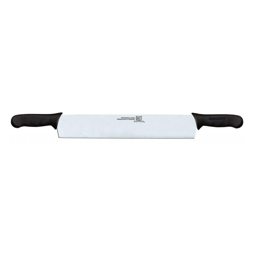 Omcan 17070 Cheese Knife - 15.5" Stainless Steel Blade, DR Black Plastic Handles, 14-16" Length
