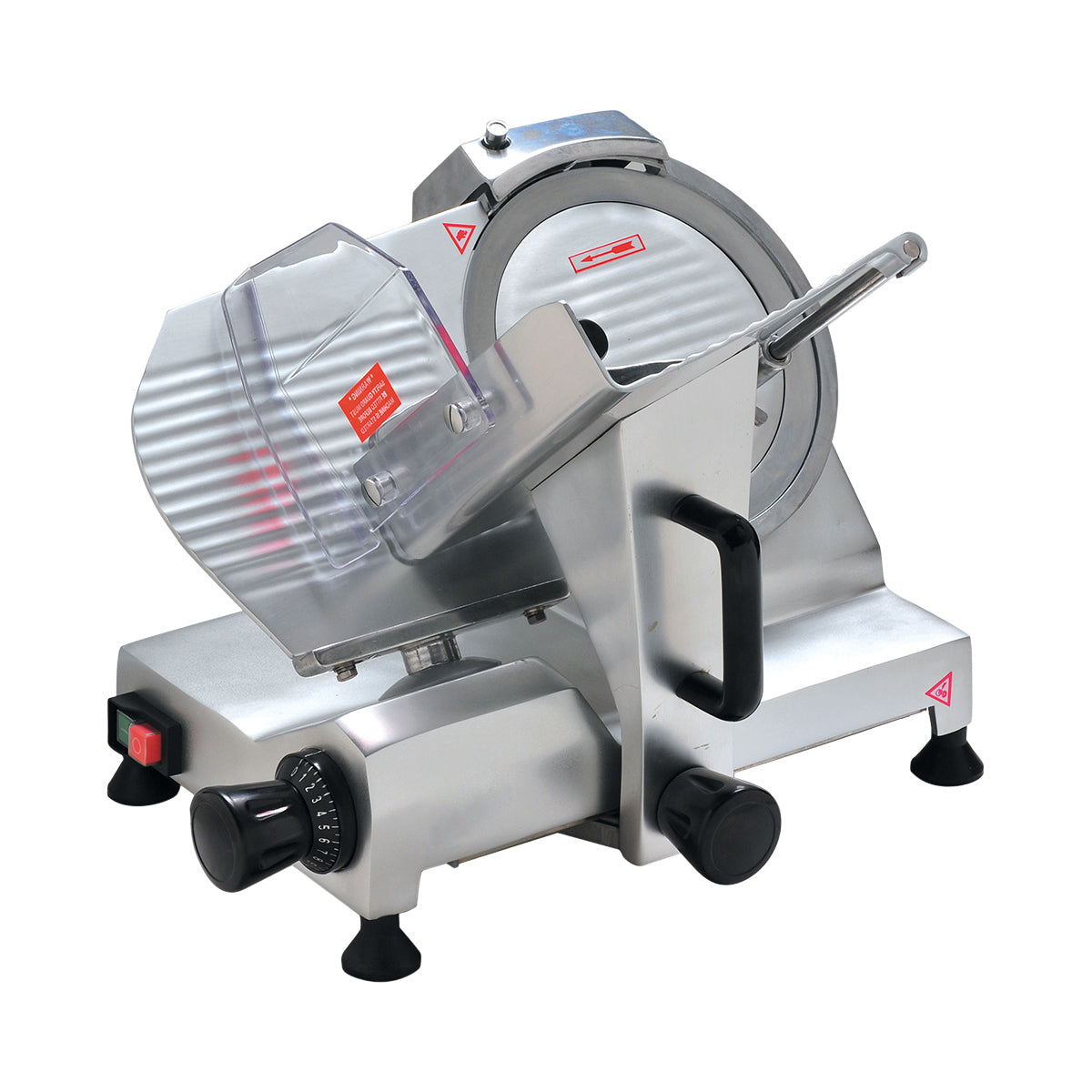 Omcan 19067 10" Manual Gravity-Feed Meat Slicer, 1/5 HP 110V, Aluminum Blade | anodized aluminum