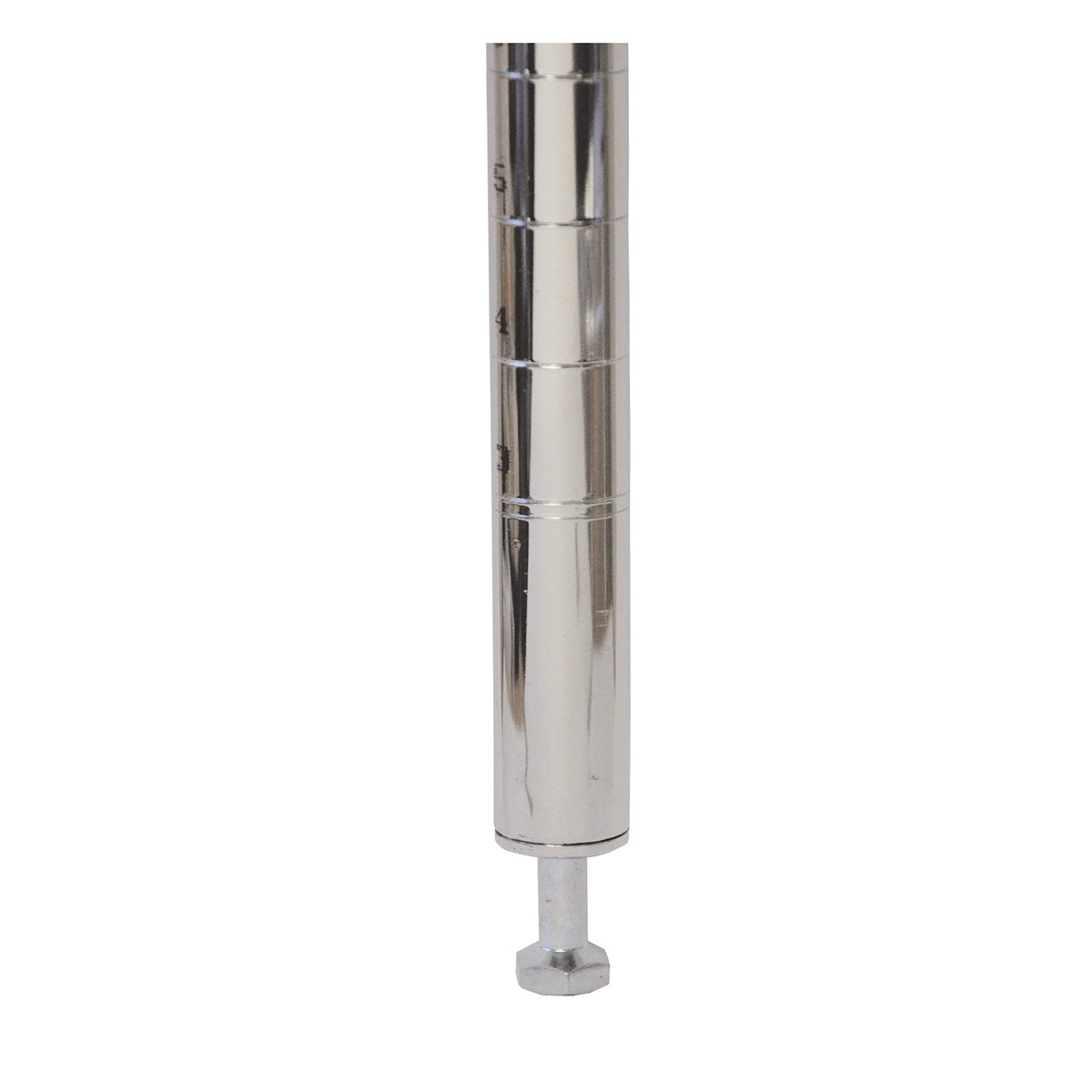 Omcan 20095 Post - 72" Wire Shelving Post, Stationary, Chrome Finish, NSF Certified, 70-79" Height, Leveler Included