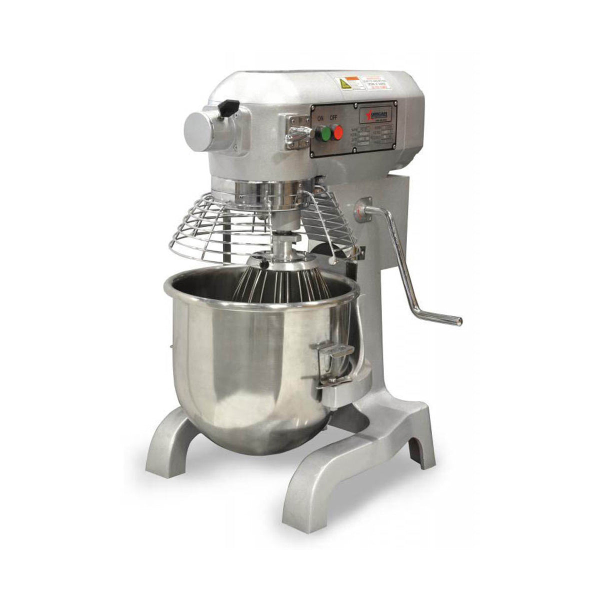 Omcan 20441 Countertop 20 qt Planetary Mixer with Guard, #12 HUB, 3-Speed, 1-1/2 hp | 16" Wide