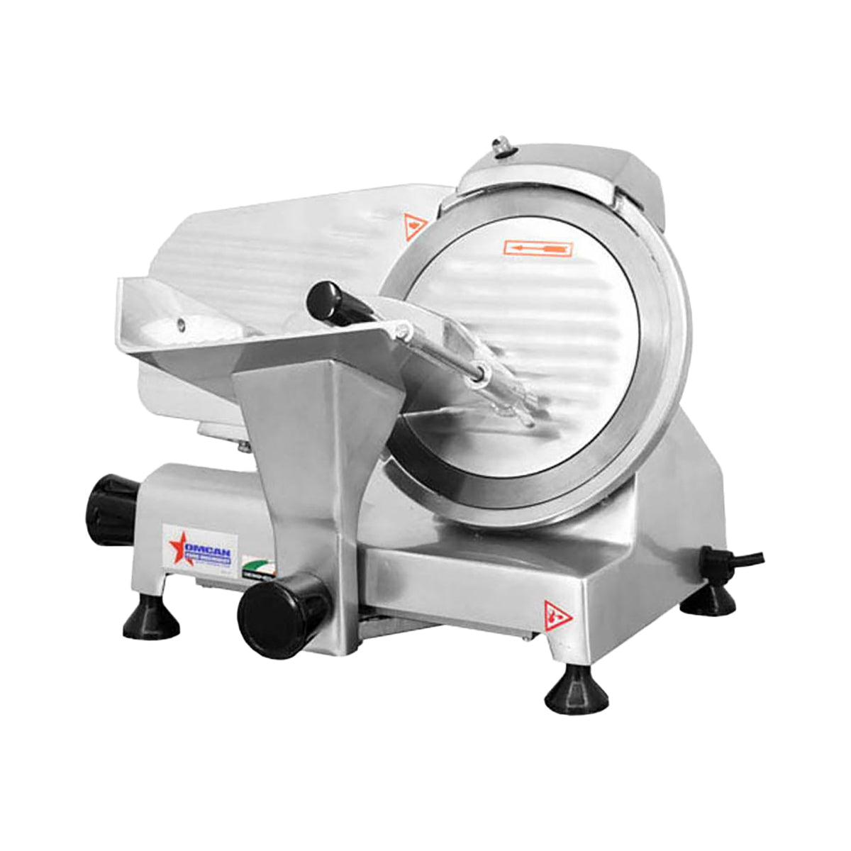Omcan 21629 Manual Gravity-Feed Meat Slicer, 9" Knife, 120W, 110V, Belt Drive, Anodized Aluminum, 0.16 HP