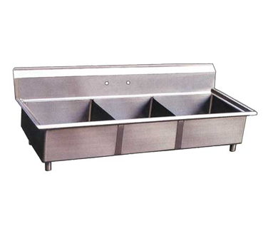 Omcan 22114 Three Compartment Sink | 59" Wide
