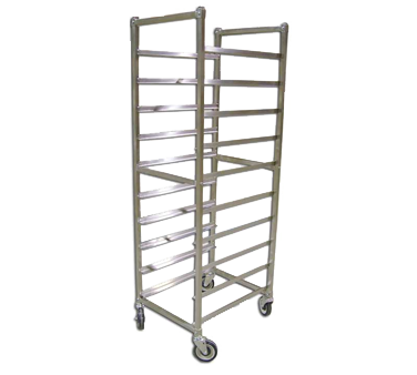 Omcan 23833 Stainless Steel Mobile Full Size End Load Pan Rack w/ (10) 18" x 26" Pan Capacity