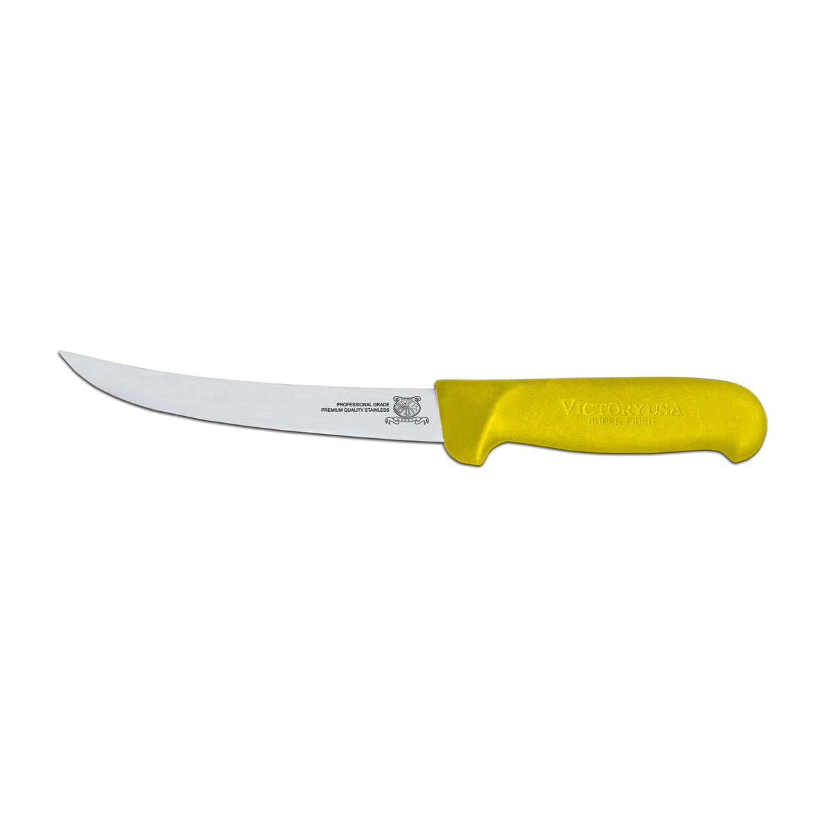 Omcan 23873 Boning Knife - 6" Curved Stainless Steel Blade, Stamped, Yellow Plastic Handle