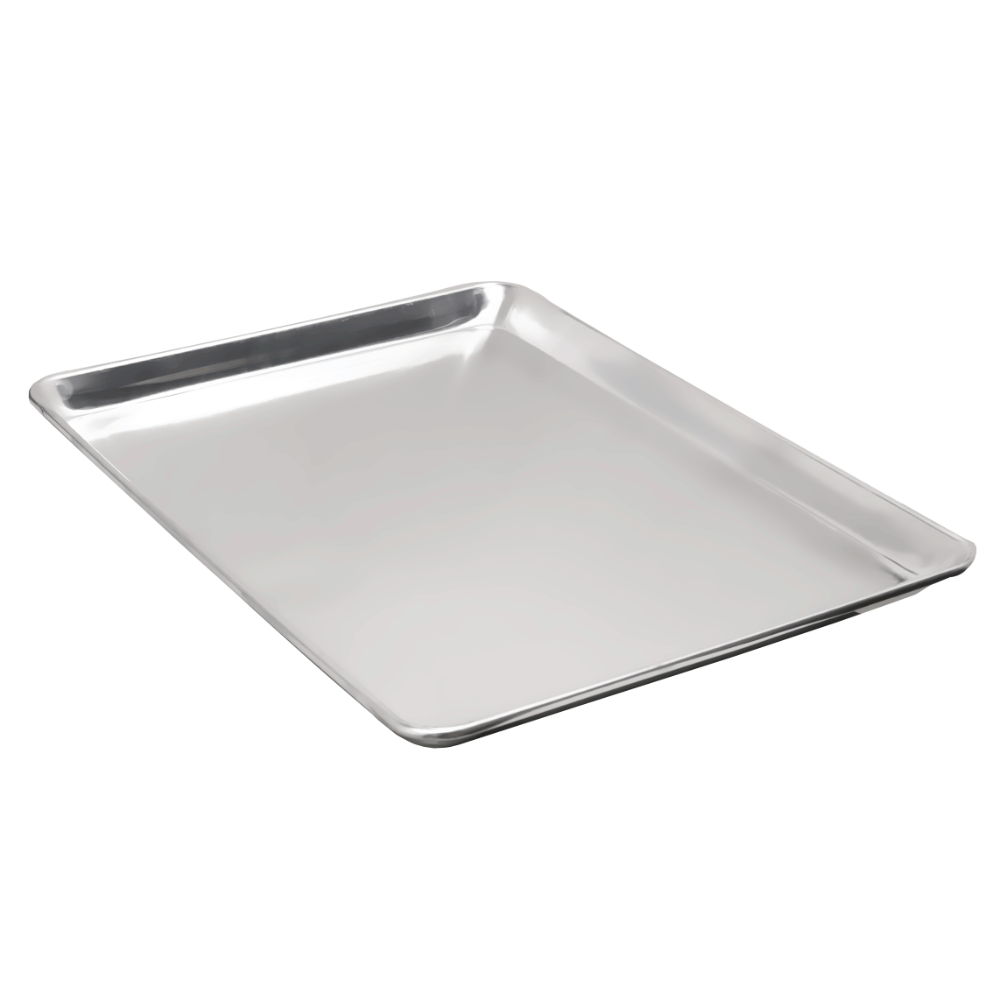 Omcan 24248 Bun & Sheet Pan - Full-Size 18" x 26", Solid Uncoated 18-Gauge Aluminum Baking Tray