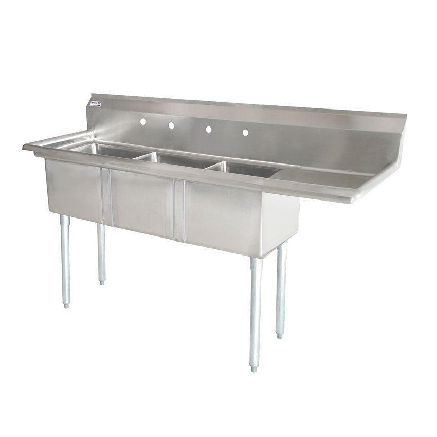 Omcan 25260 Three Compartment Sink | 98.5" Wide