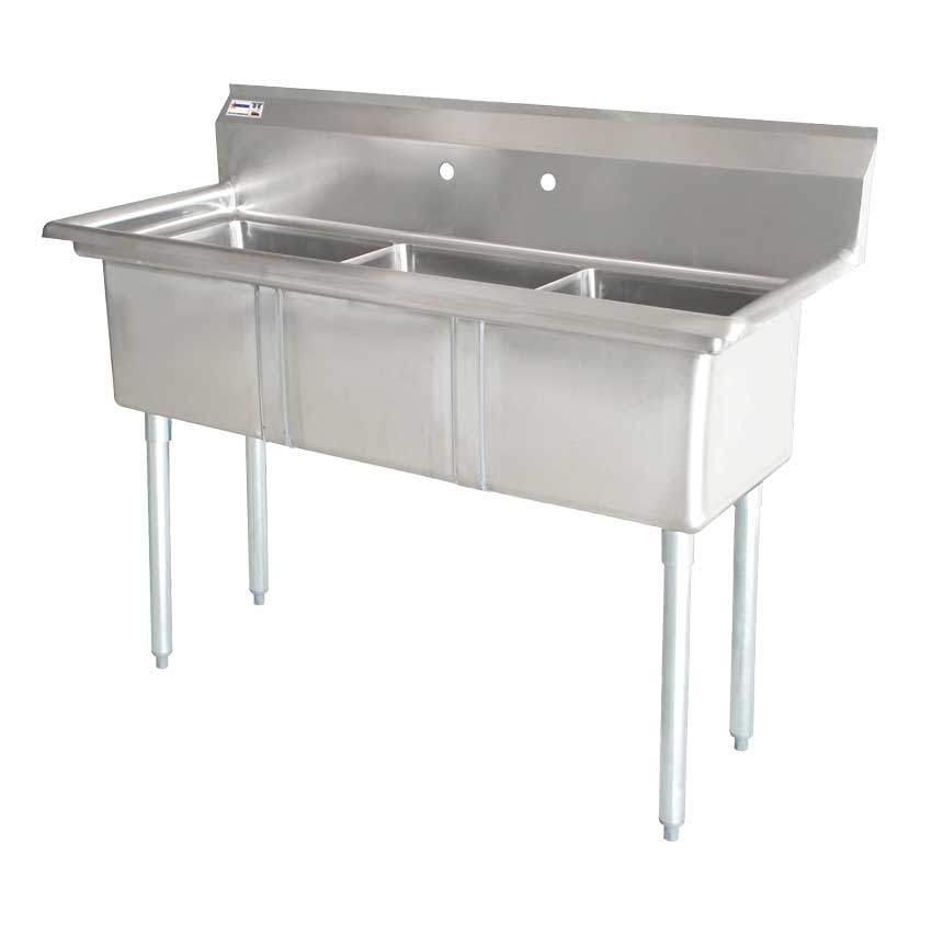 Omcan 25270 Three Compartment Sink | 59" Wide