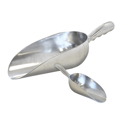 Omcan 27680 Ice Scoop - 12 Oz, Round Bottom, Solid Aluminum Construction | 9 - 12 oz
