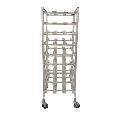 Omcan 27769 Mobile Can Rack, 9 Layers 27 Rows, Stainless Steel Frame, #5 & #10 Can Size, All Welded | 26.5" Wide