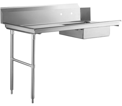 Omcan 28484 48" S.Steel Soiled Dishtable with Sink, 10" Splash Height / Left-to-Right