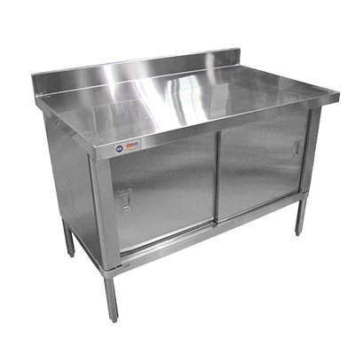 Omcan 28643 Cabinet Base Sliding Doors Work Table | 60" Wide