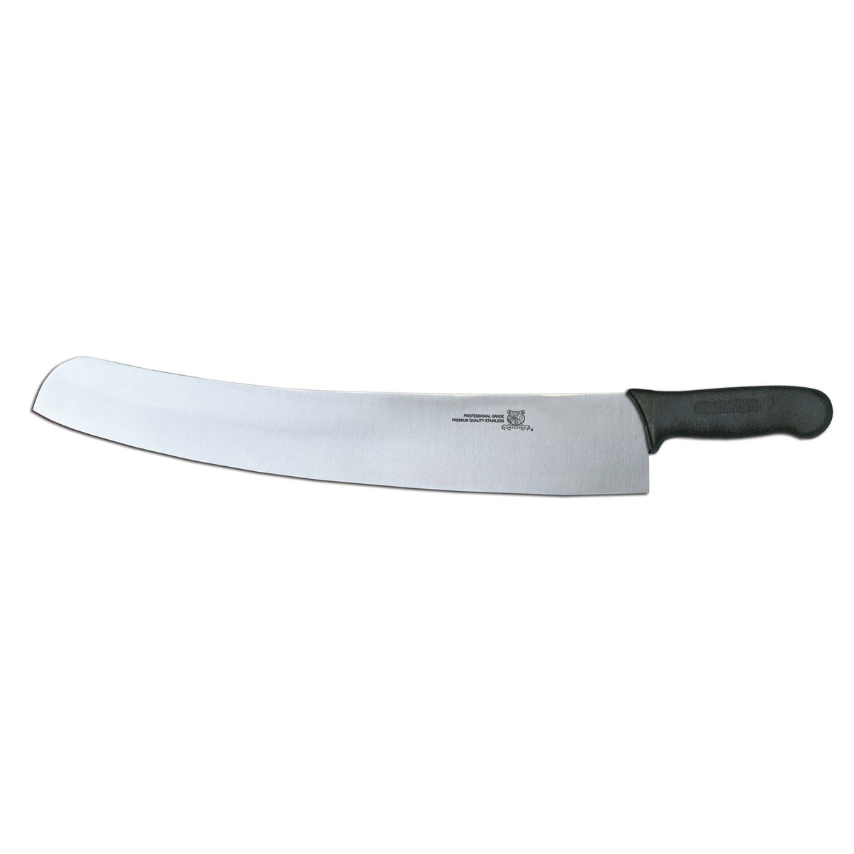 Omcan 31356 Pizza Rocker Knife, 18" Black DR Plastic/Poly Handle, Stainless Steel Blade