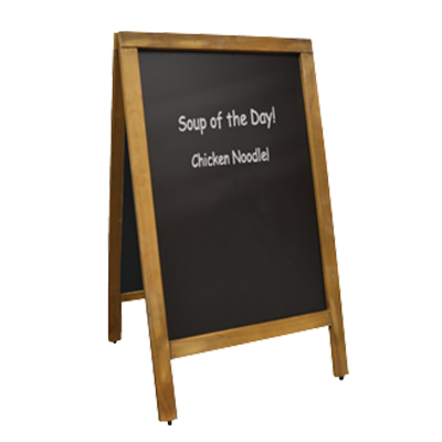 Omcan 31396 Chalk Board, Mahogany Frame, 20" Width X 34" Height, Chalks, Markers & Eraser