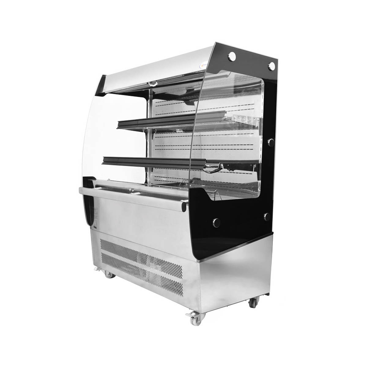 Omcan 31809 39" Open Air Refrigerated Display Case, Stainless Steel, 2 Shelves, 7.06 cu. ft.