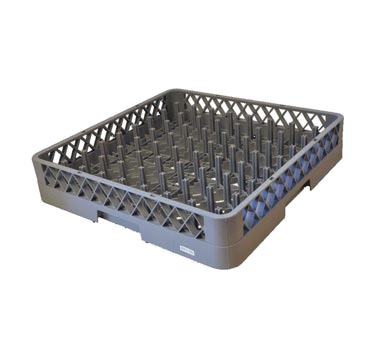 Omcan 33871 9x9 Peg Dishwasher Rack, 19-1/4" x 19-1/4" x 4", Full Size, Gray Plastic