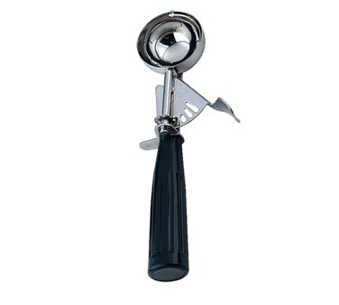 Omcan 34847 Ice Cream Scoop, 1-1.8 Oz, Thumb-Press, Stainless Steel with Black Plastic Handle | 1 - 1.8 oz