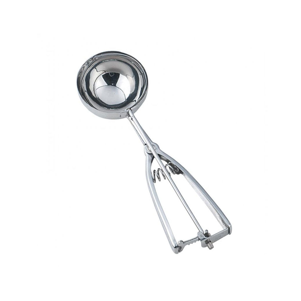 Omcan 34851 Ice Cream Disher, 3-1/4 oz, 2-1/2" Dia, Stainless Steel, Squeeze Handle - 12/Case | 2 - 3 oz