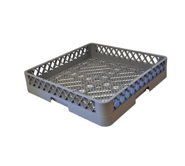 Omcan 37387 Dishwasher Rack, Full Flat, 19-1/4" x 19-1/4" x 4", Gray Plastic