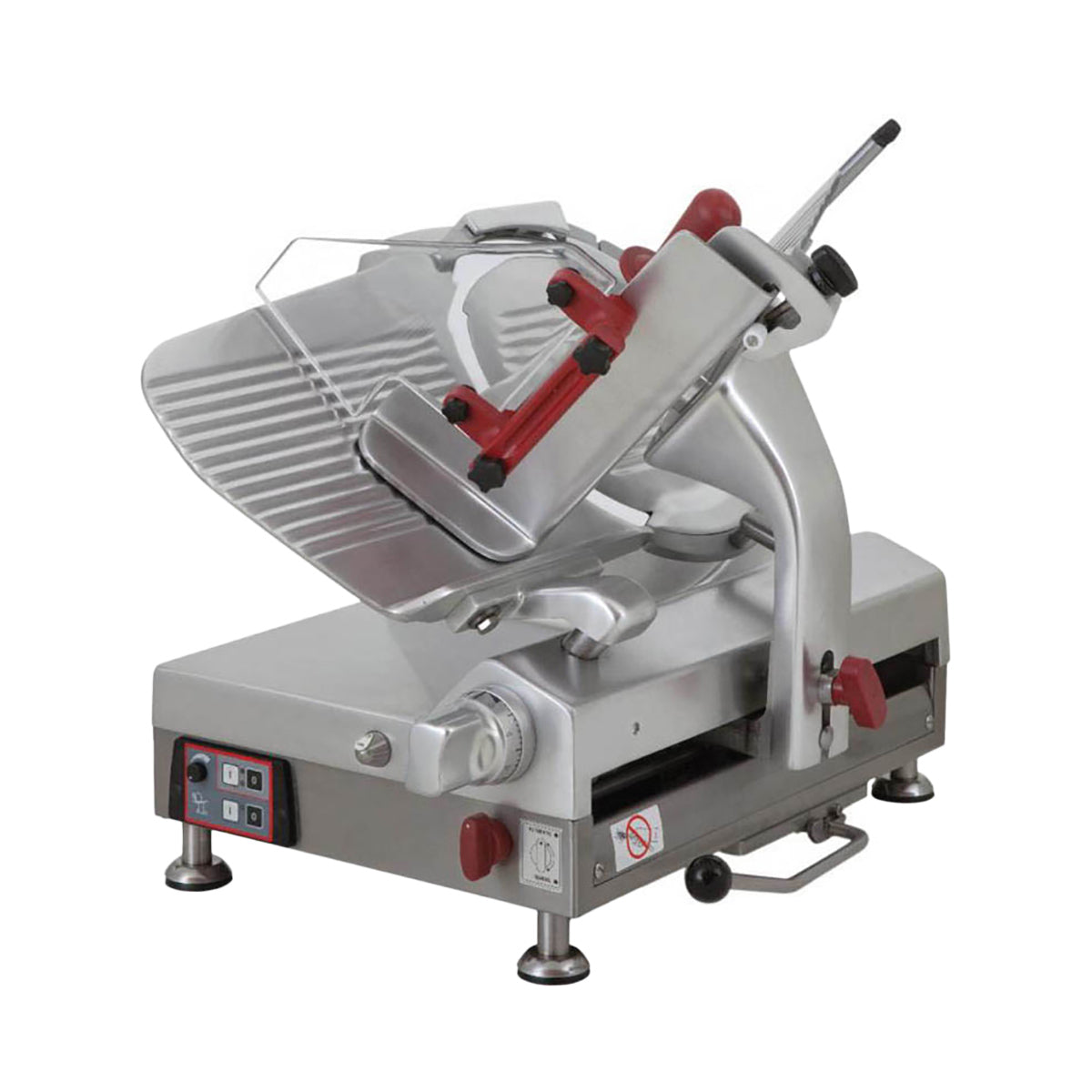 Omcan 39477 Automatic 13" Gear-Driven Meat Slicer, 2/3 HP 120V 60Hz Motor, Aluminum Construction, Angle/Gravity Feed