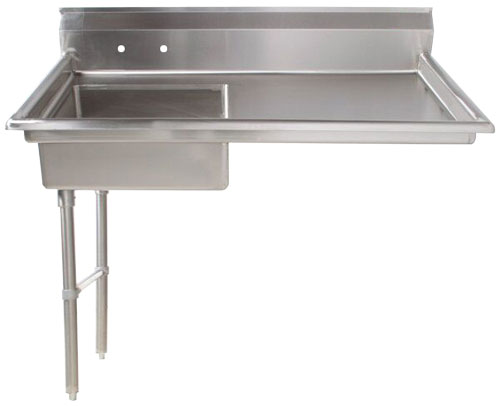 Omcan 40189 50" Undercounter Soiled Dishtable - Stainless Top, 20"x20" Sink / Left-to-Right