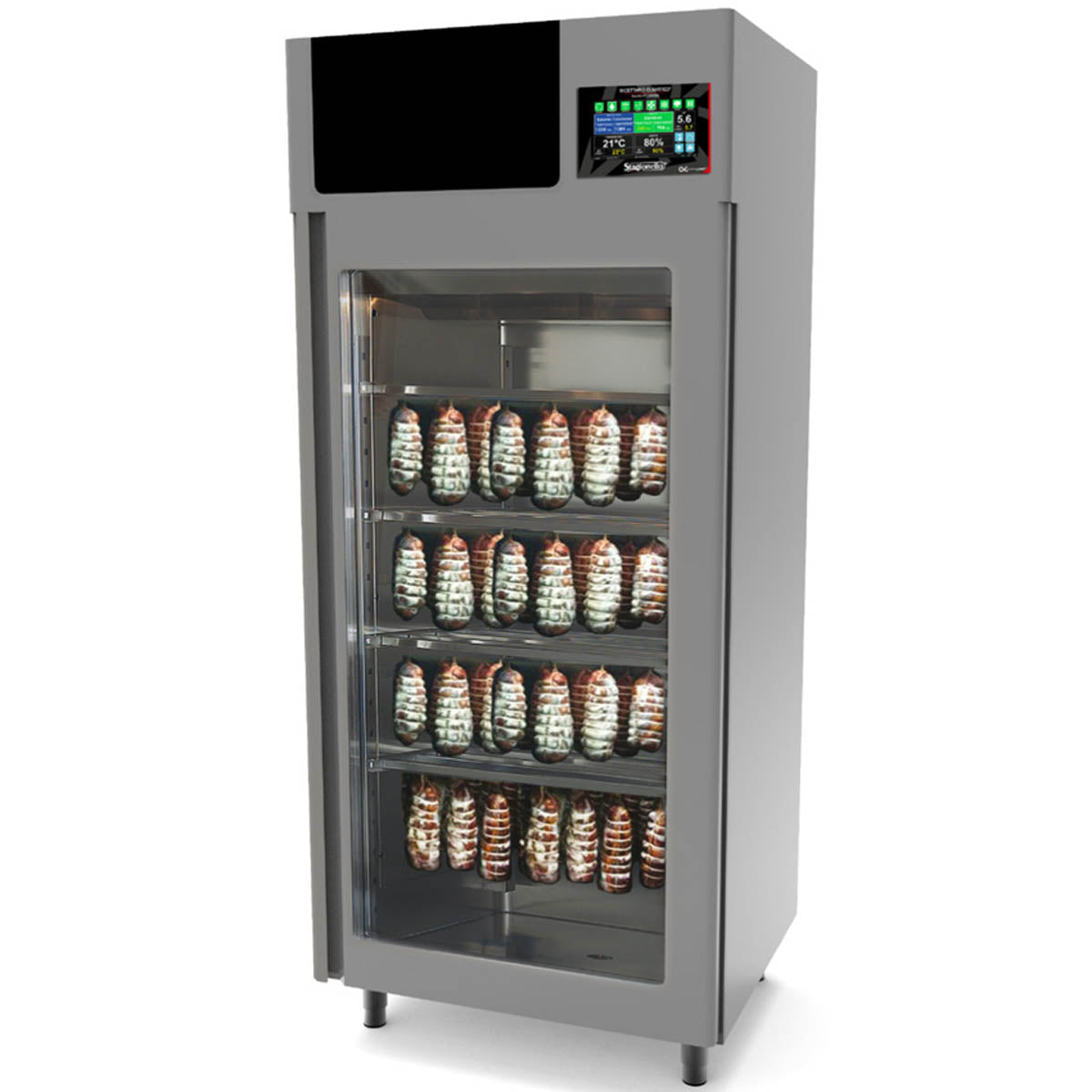 Omcan 40298 Stagionello Evo Meat Curing Cabinet, 330 lb Load, 49.44 cu ft Capacity, Steel, 3440W, 220V/60Hz | 35.6" Wide