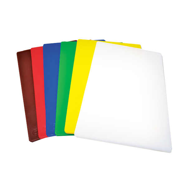 Omcan 41196 Plastic Cutting Board, 12" x 18" x 1/2" White, Dishwasher Safe, USDA FDA NSF