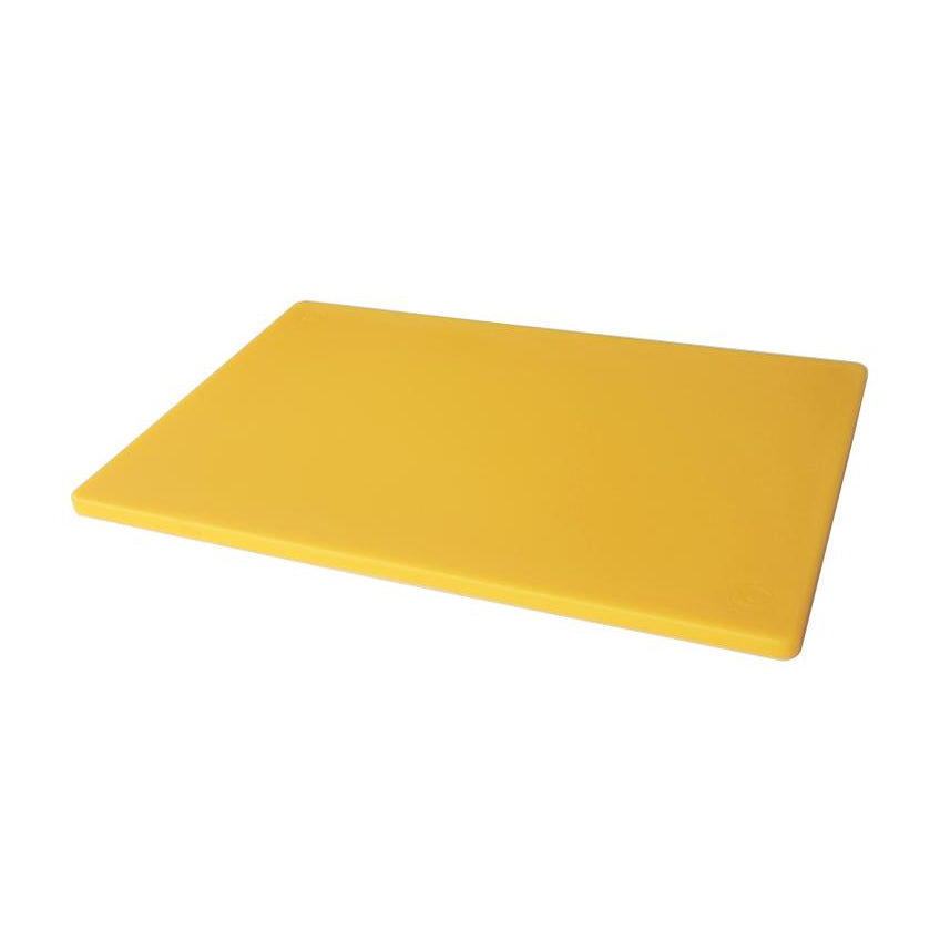 Omcan 41201 Rigid Plastic Cutting Board, 12" x 18" x 1/2" Yellow, Dishwasher Safe, USDA/FDA/NSF