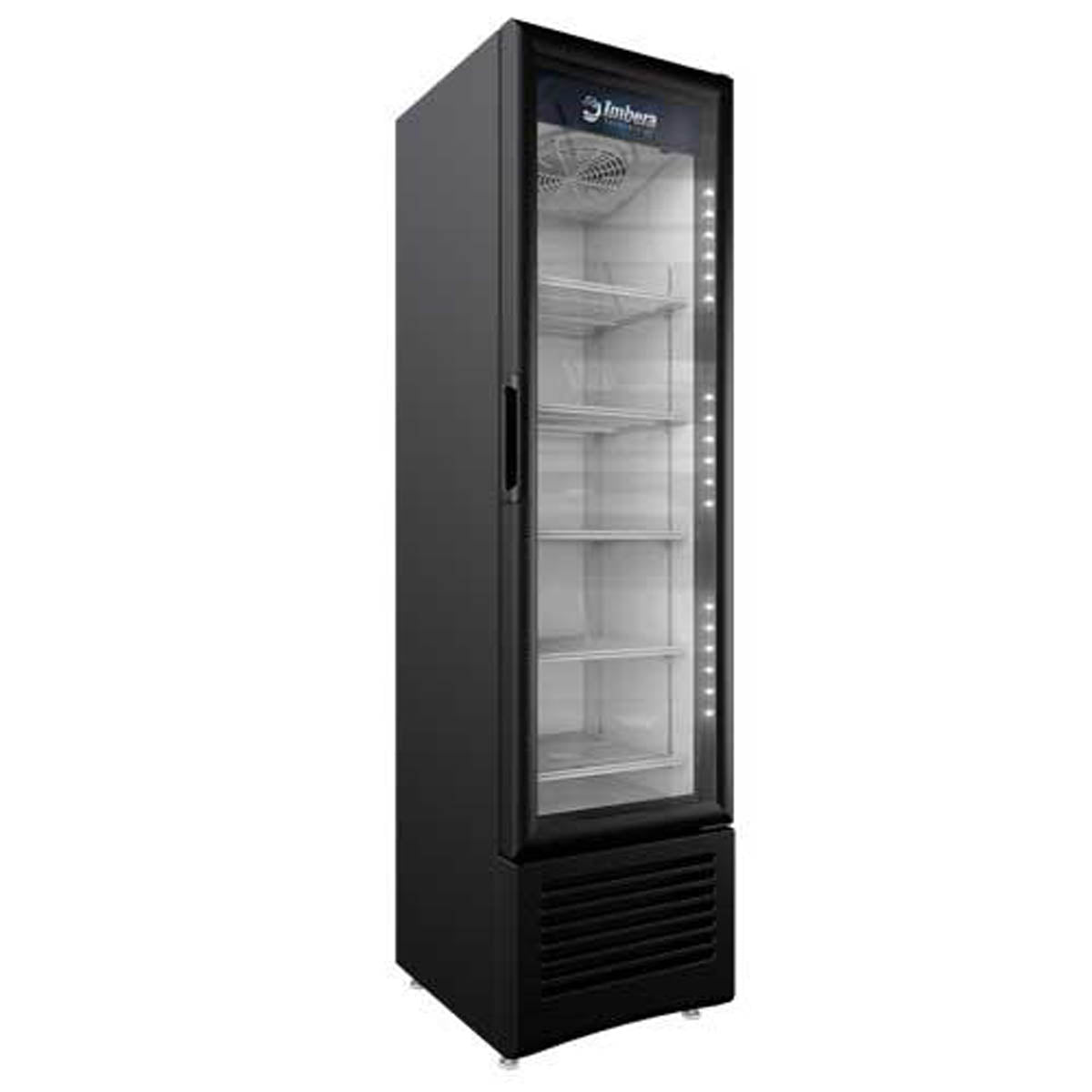Omcan 41215 19" 1-Section Merchandiser Refrigerator w/ Glass Door, in Black, 7.7 cu. ft.