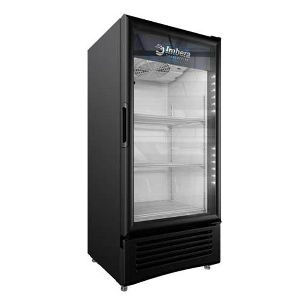 Omcan 41216 24" 1-Section Merchandiser Refrigerator w/ Glass Door, in Black, 8.9 cu. ft.