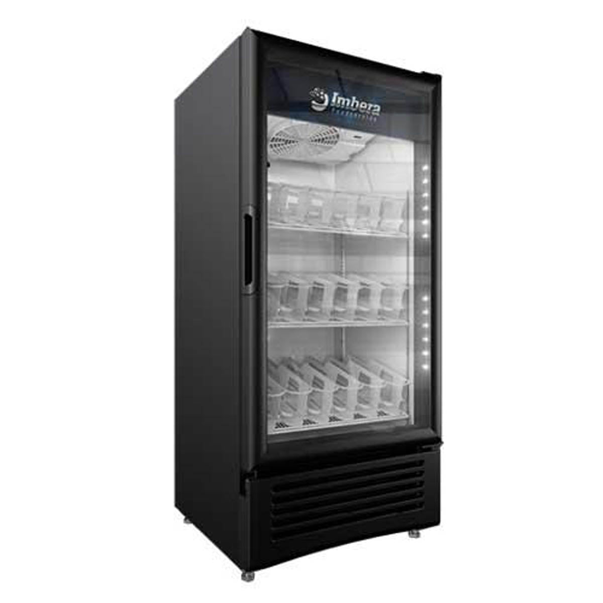 Omcan 41216 24" 1-Section Merchandiser Refrigerator w/ Glass Door, in Black, 8.9 cu. ft.