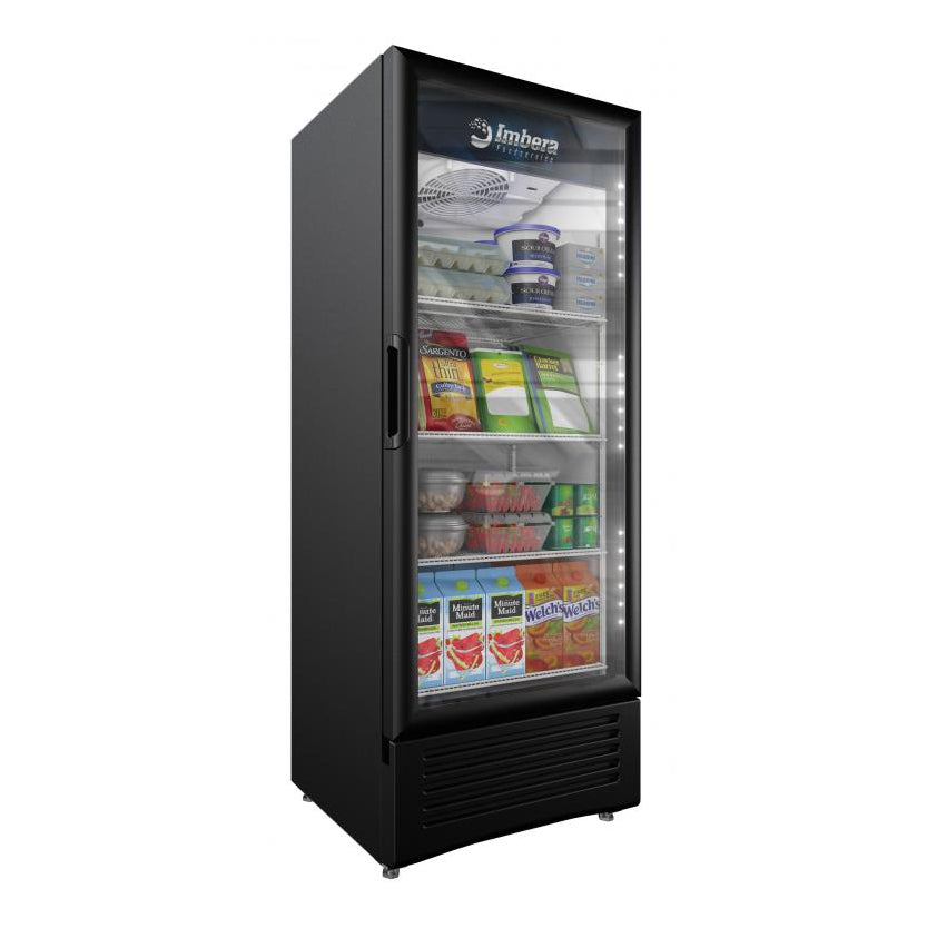 Omcan 41217 24" 1-Section Merchandiser Refrigerator w/ Glass Door, in Black, 11.5 cu. ft.