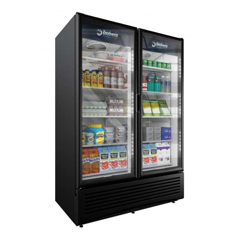 Omcan 41218 54" 2-Section Merchandiser Refrigerator w/ Glass Door, 41 cu. ft.