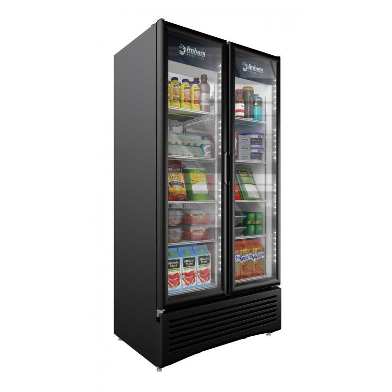 Omcan 41219 39" 2-Section Merchandiser Refrigerator w/ Glass Door, 26.7 cu. ft.