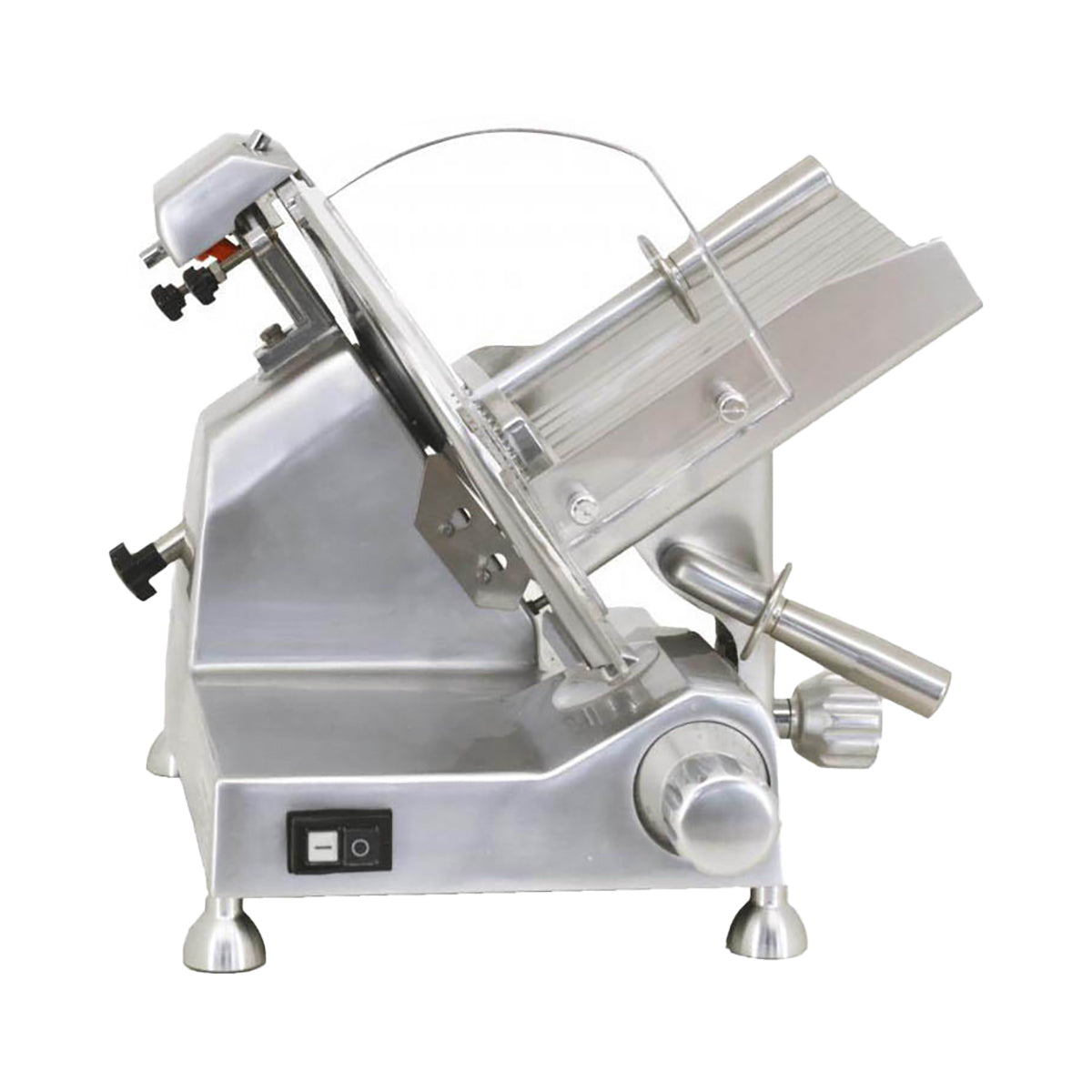 Omcan 41712 12" Manual Meat Slicer, Anodized Aluminum, 1/3 HP, 110V 60Hz, Belt Drive, Gravity Feed, CE Certified